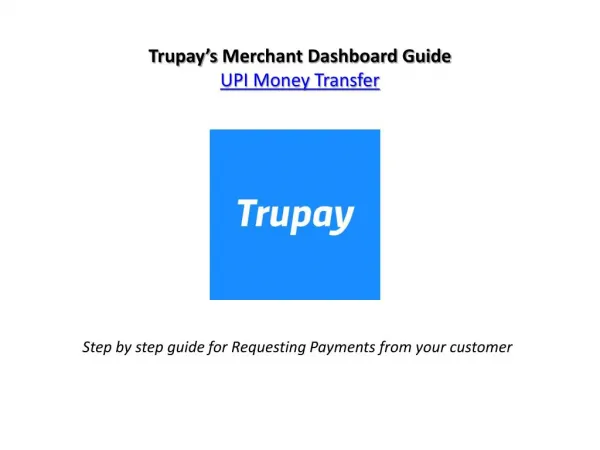 Request Money for Trupay UPI App