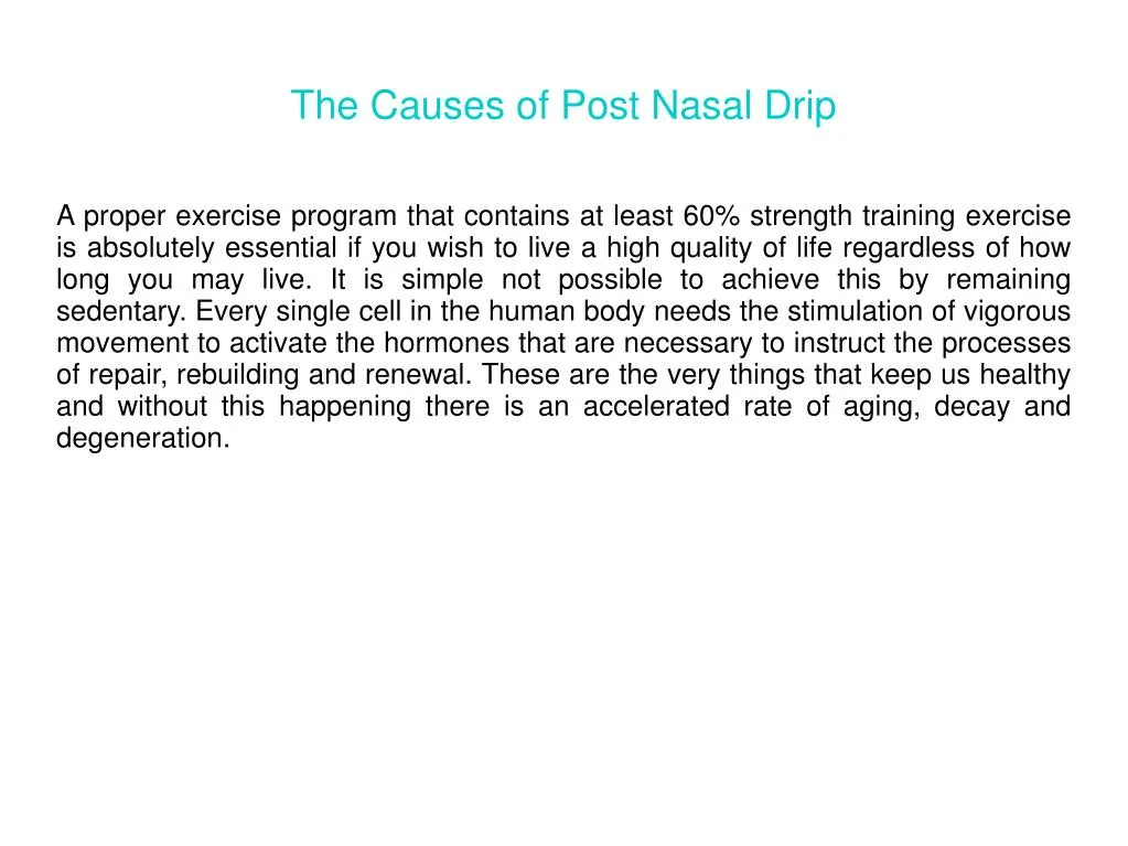 the causes of post nasal drip
