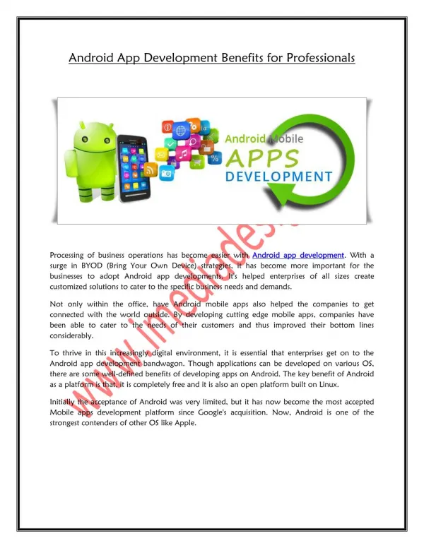 Android App Development Benefits for Professionals
