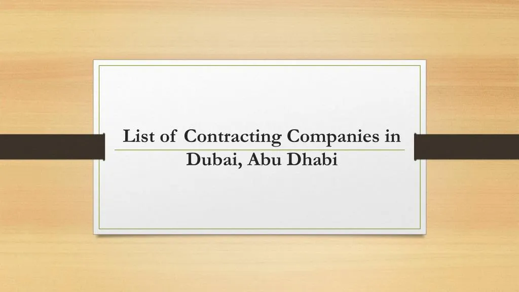 list of contracting companies in dubai abu dhabi