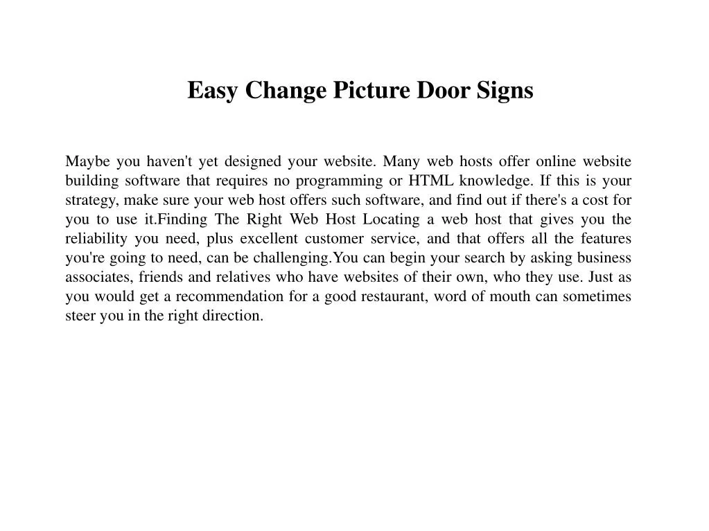 easy change picture door signs