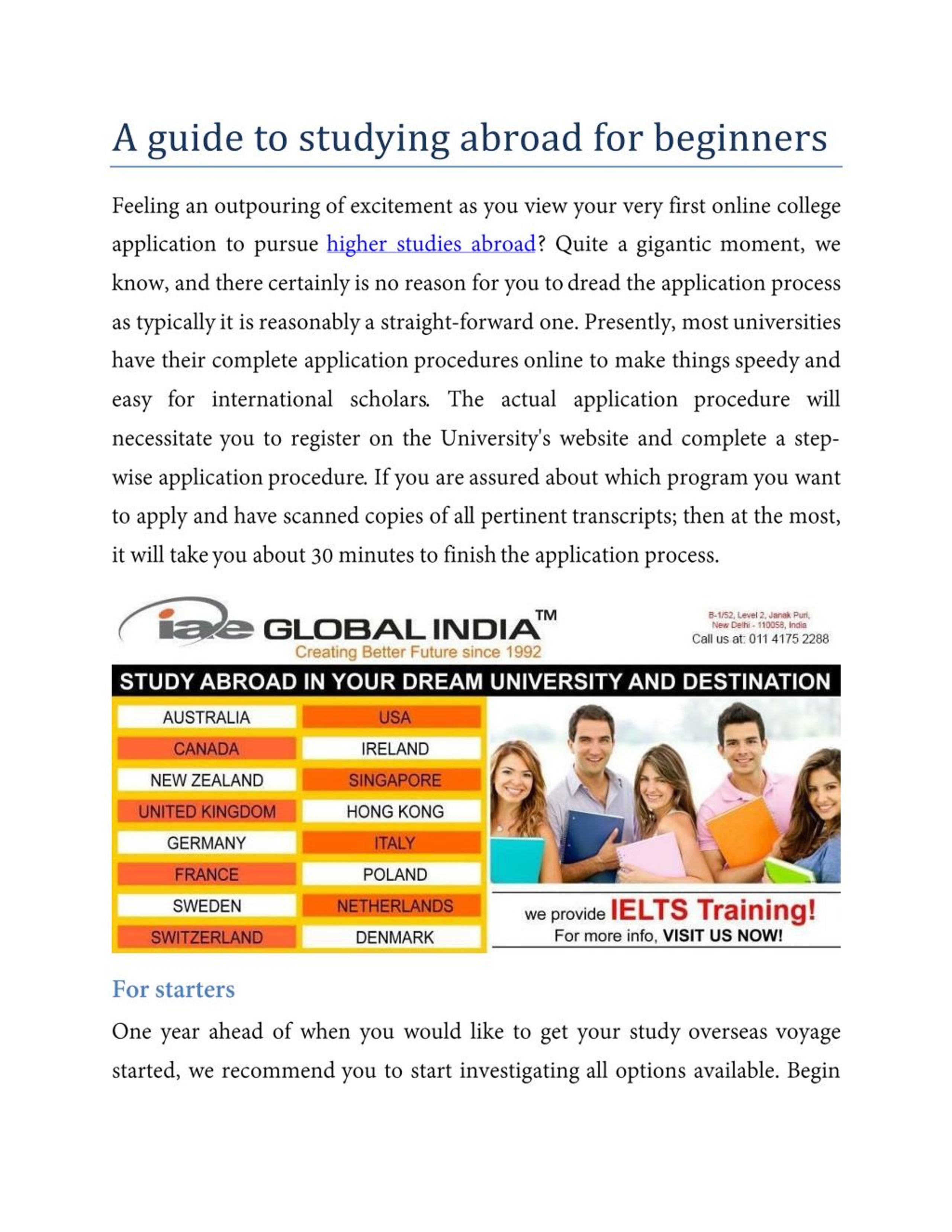 PPT - A guide to studying abroad for beginners PowerPoint Presentation ...