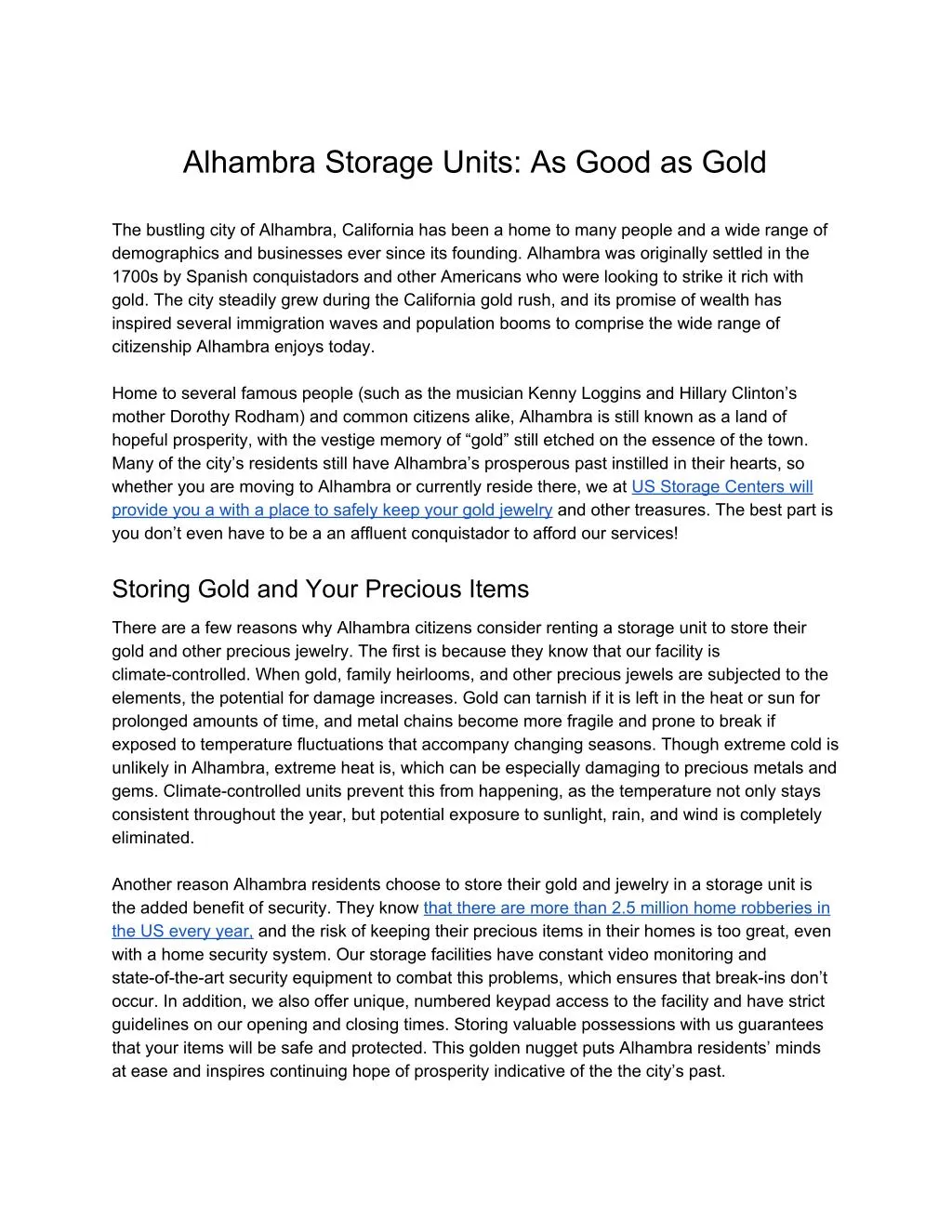 alhambra storage units as good as gold