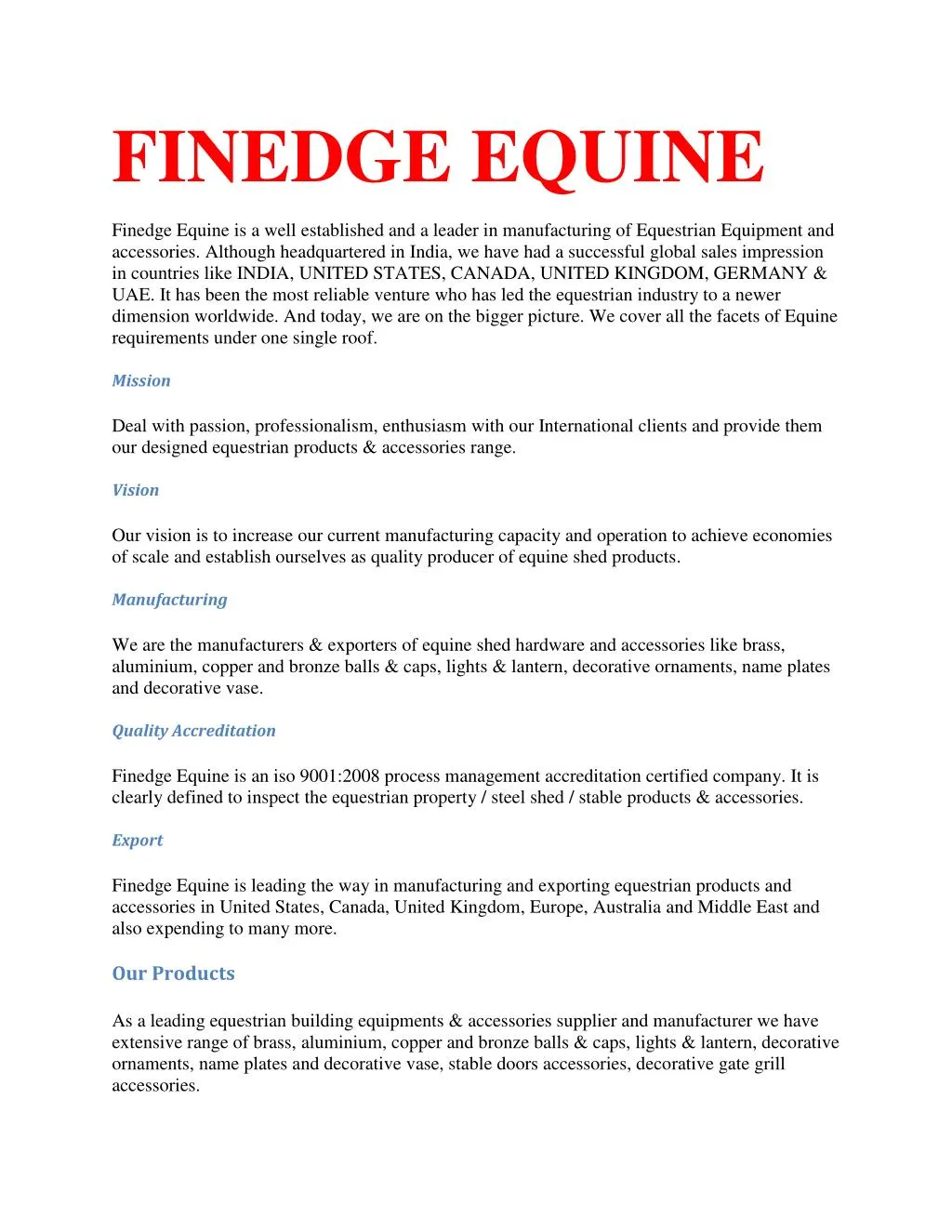 finedge equine finedge equine is a well