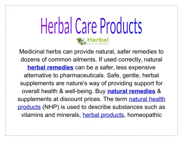 Herbal Care Products Online Treatment