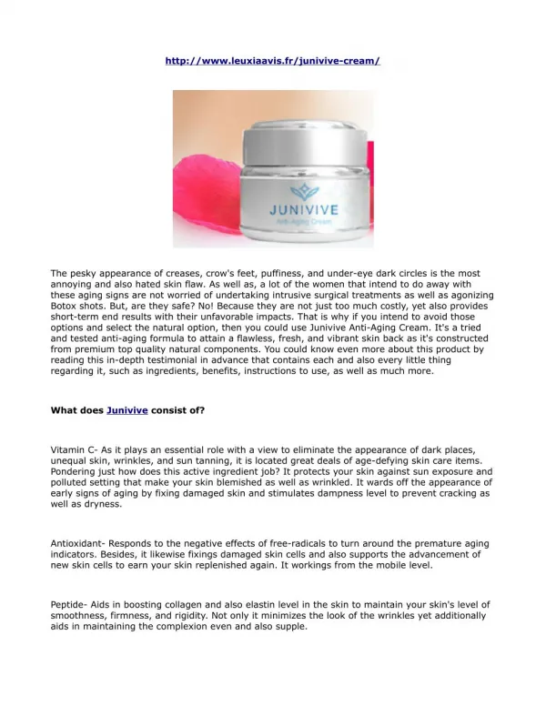 Junivive Avis: Know The Best Way To Get Younger Skin Back!