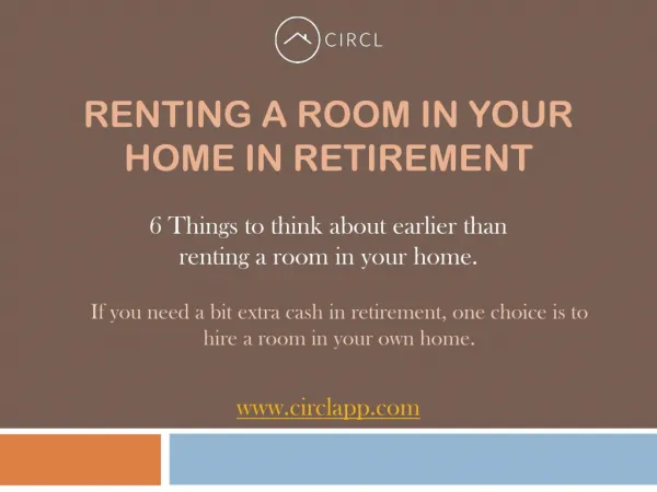 Renting a Room in Your Private Home in Retirement