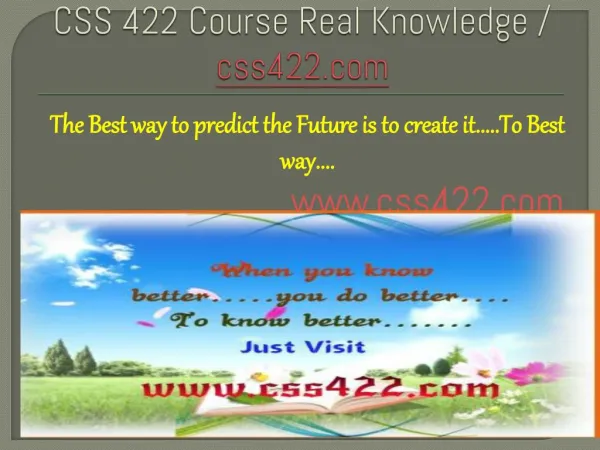 CSS 422 Course Real Knowledge / css 422 dotcom