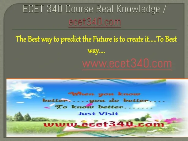 ECET 340 Course Real Knowledge / ecet 340 dotcom