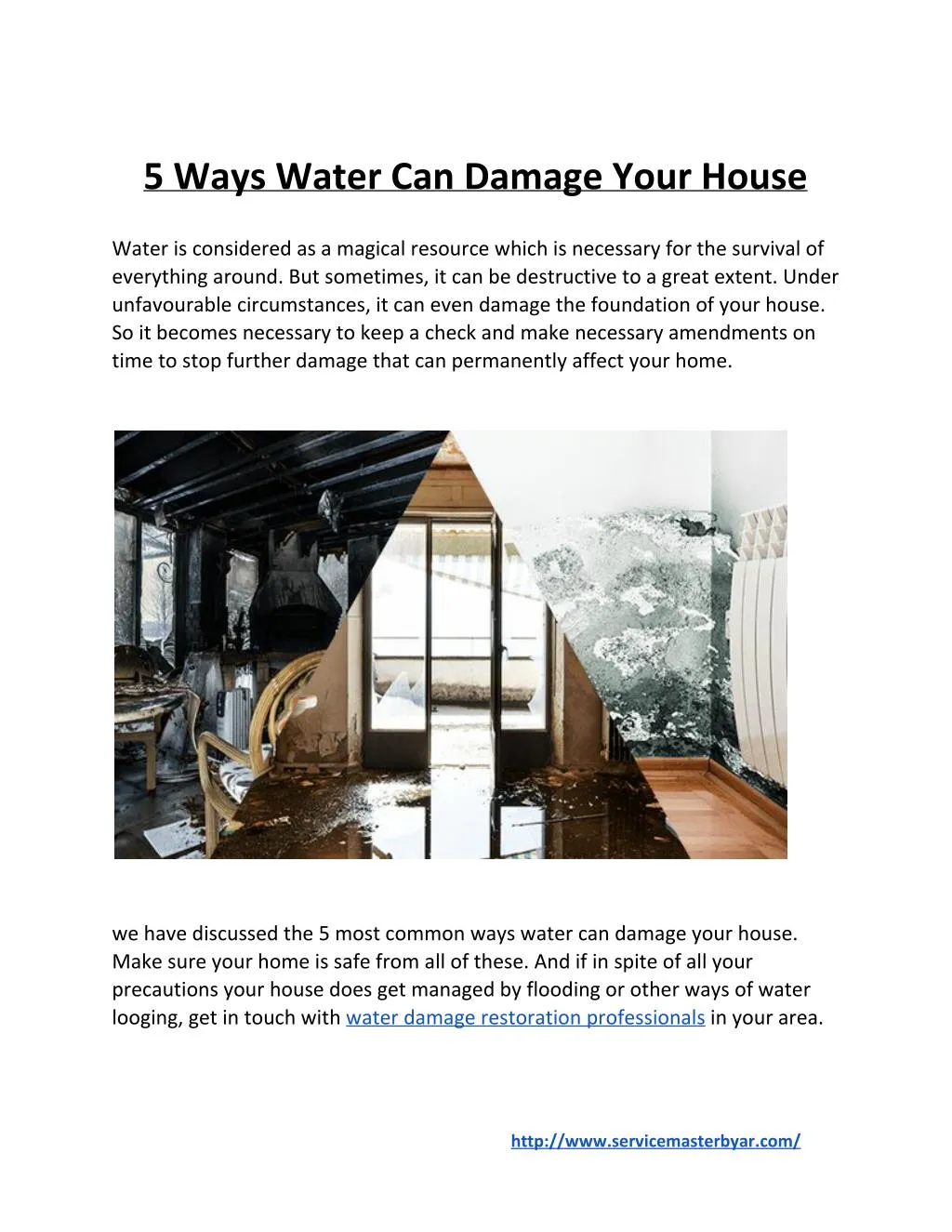 5 ways water can damage your house