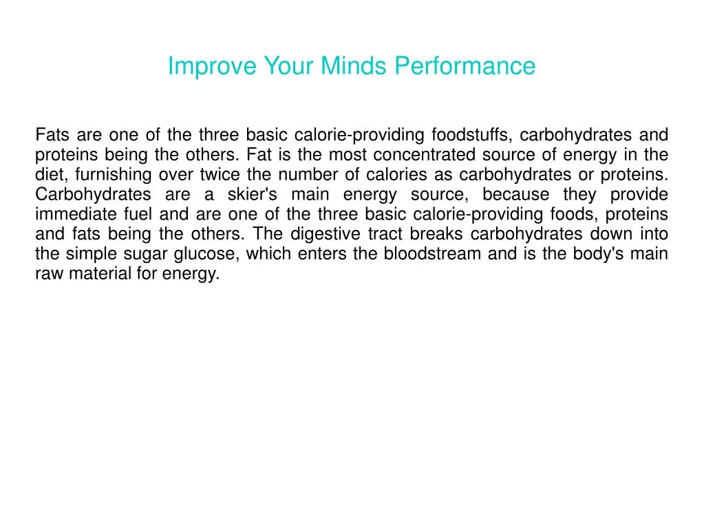 improve your minds performance