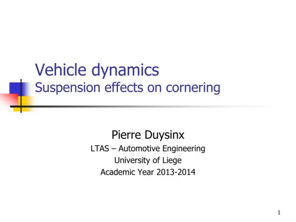 Vehicle dynamics