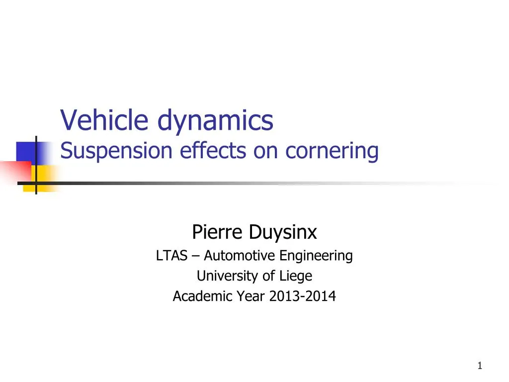 vehicle dynamics suspension effects on cornering