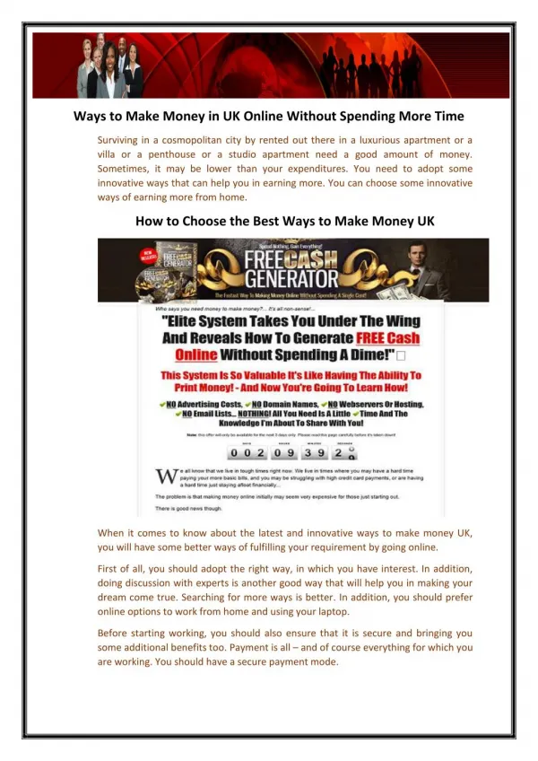 Ways to Make Money in UK Online Without Spending More Time