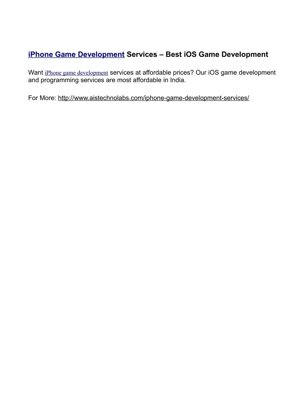 iphone game nevelopment services best ios game