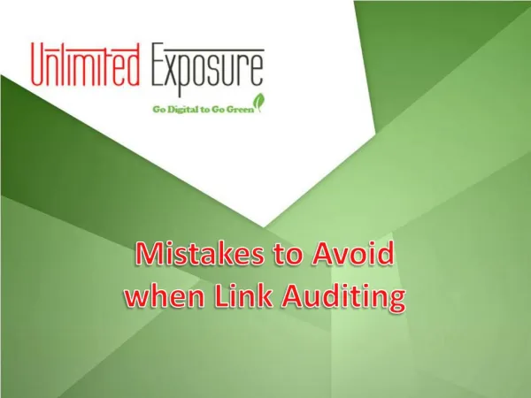 Mistakes to avoid when Link Auditing
