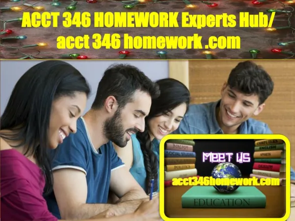 ACCT 346 HOMEWORK Experts Hub/ acct346homework.com