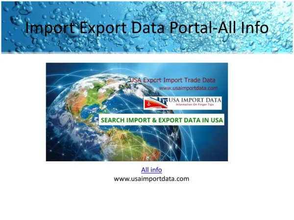 Search Export import trade data - All info