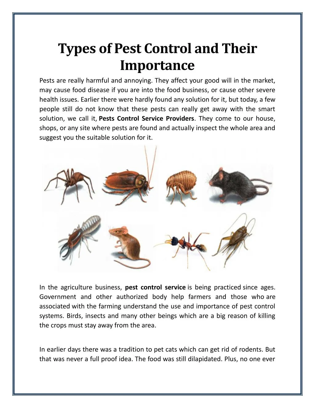 types of pest control and their importance