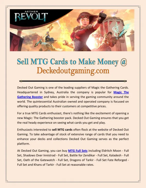 Sell MTG Cards