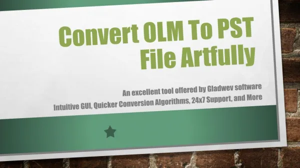 Convert Mac OLM to PST File format