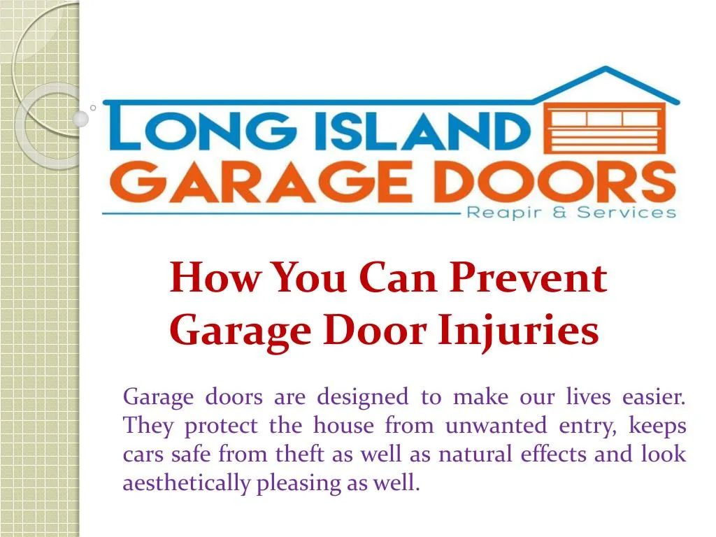 how you can prevent garage door injuries