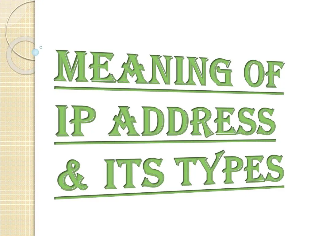 meaning of ip address its types