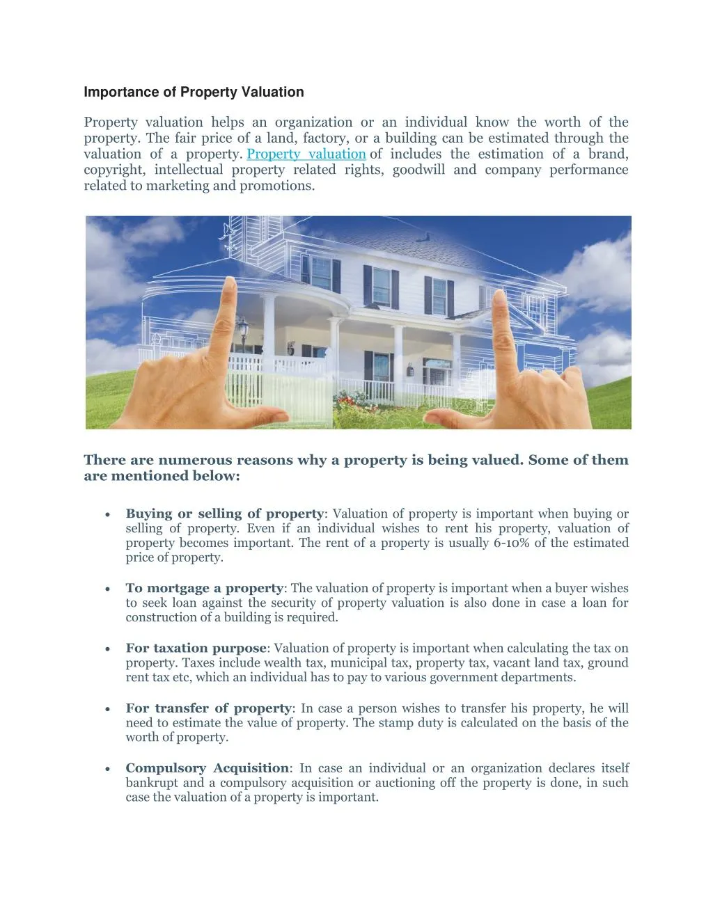 importance of property valuation property