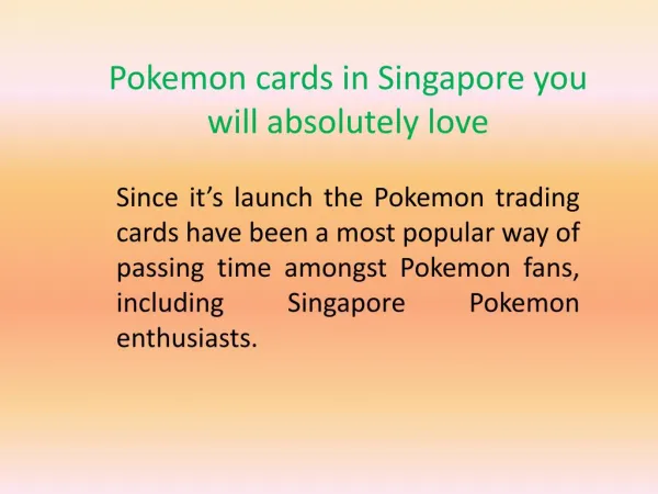Pokemon cards in Singapore you will absolutely love