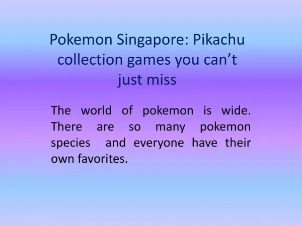 Pokemon Singapore: Pikachu collection games you can’t just miss