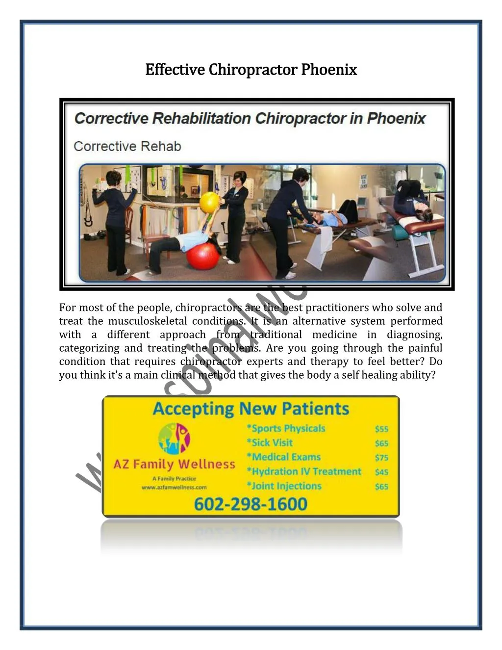 effective chiropractor phoenix effective