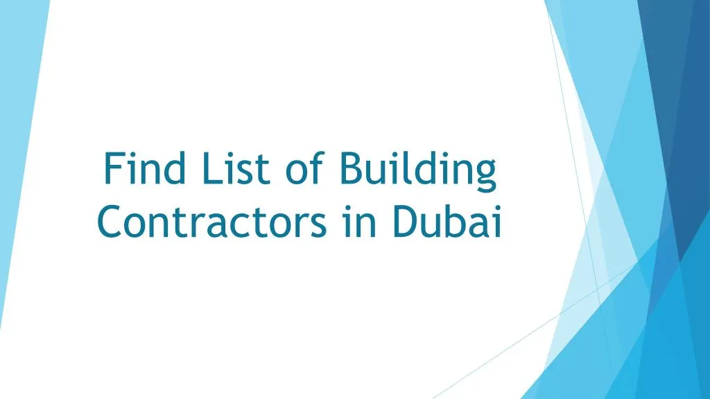 find list of building contractors in dubai