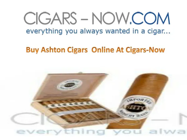 Buy Ashton Cigars Online