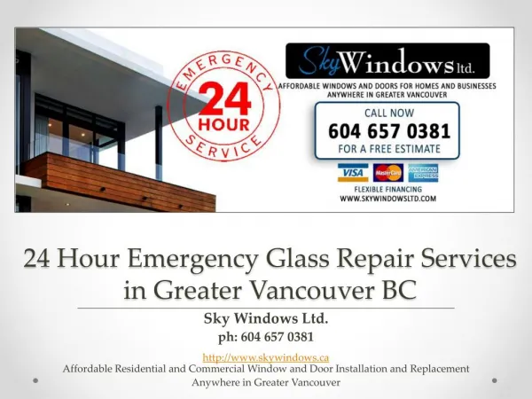 24 Hour Emergency Glass Repair Services for Homes and Businesses in Greater Vancouver BC