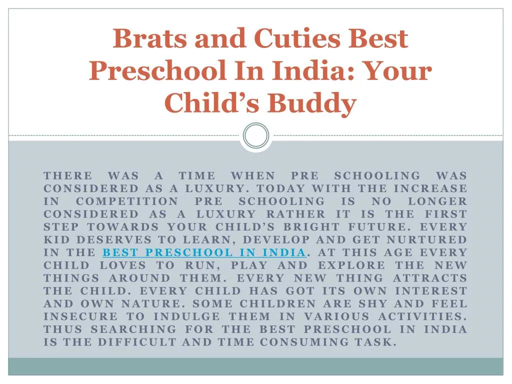 brats and cuties best preschool in india your child s buddy