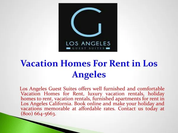 Vacation Homes For Rent in Los Angeles