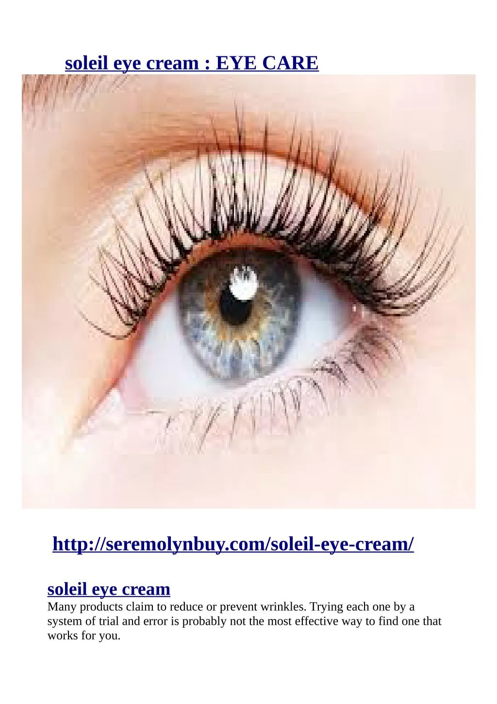 soleil eye cream eye care