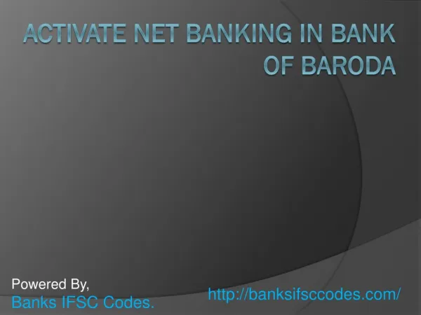 Activate Net Banking In Bank Of Baroda