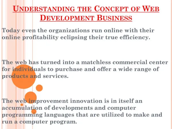 Concept of Web Development Business