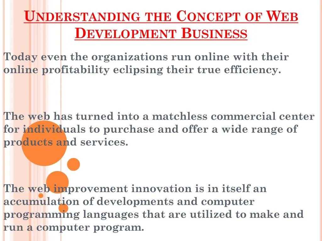 understanding the concept of web development business