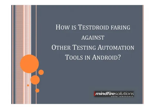 How is Testdroid faring against Other Testing Automation Tools in Android?