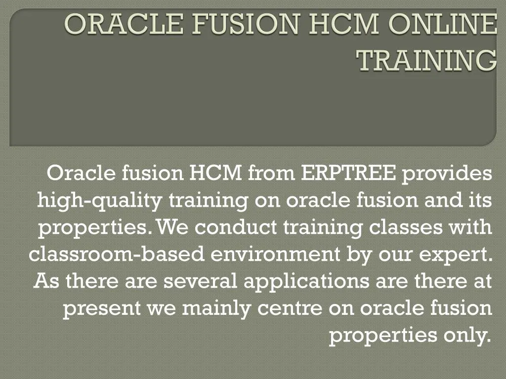 oracle fusion hcm online training