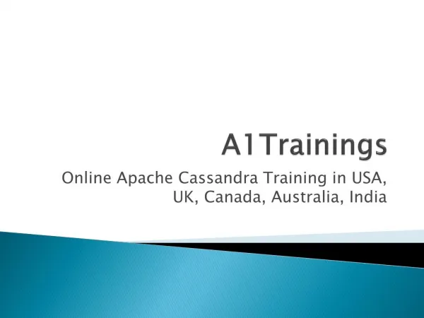 Online Apache Cassandra Training in USA, UK, Canada, Australia, India