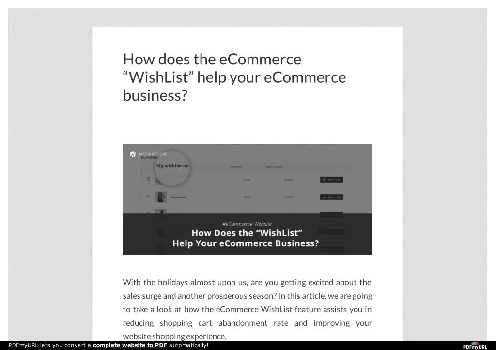 how does the ecommerce wishlist help your