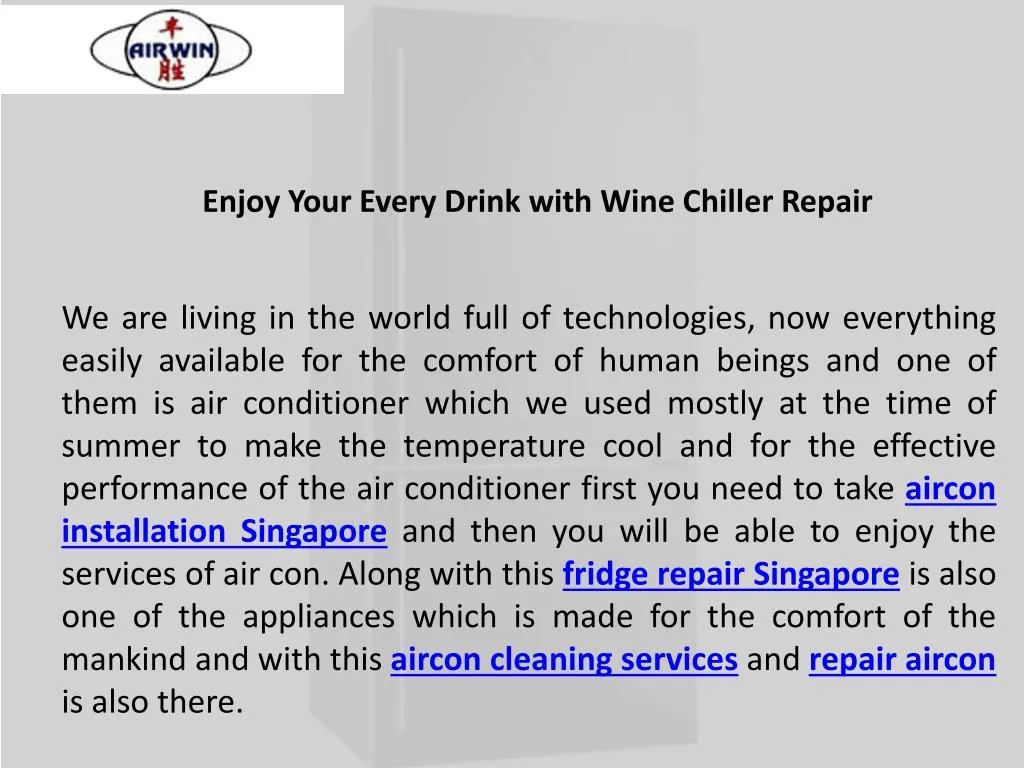 enjoy your every drink with wine chiller repair