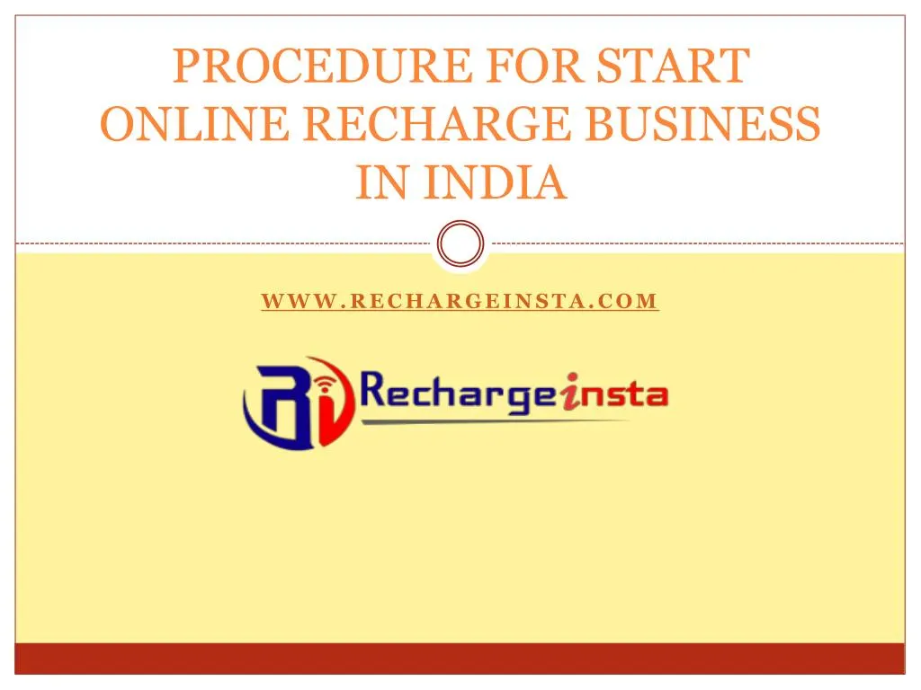 procedure for start online recharge business in india