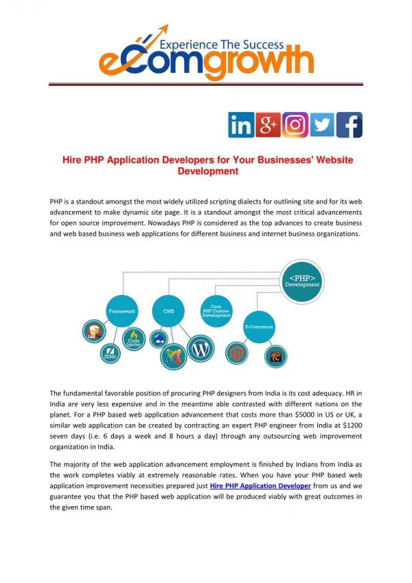 Hire PHP Application Developers for Your Businesses' Website Development