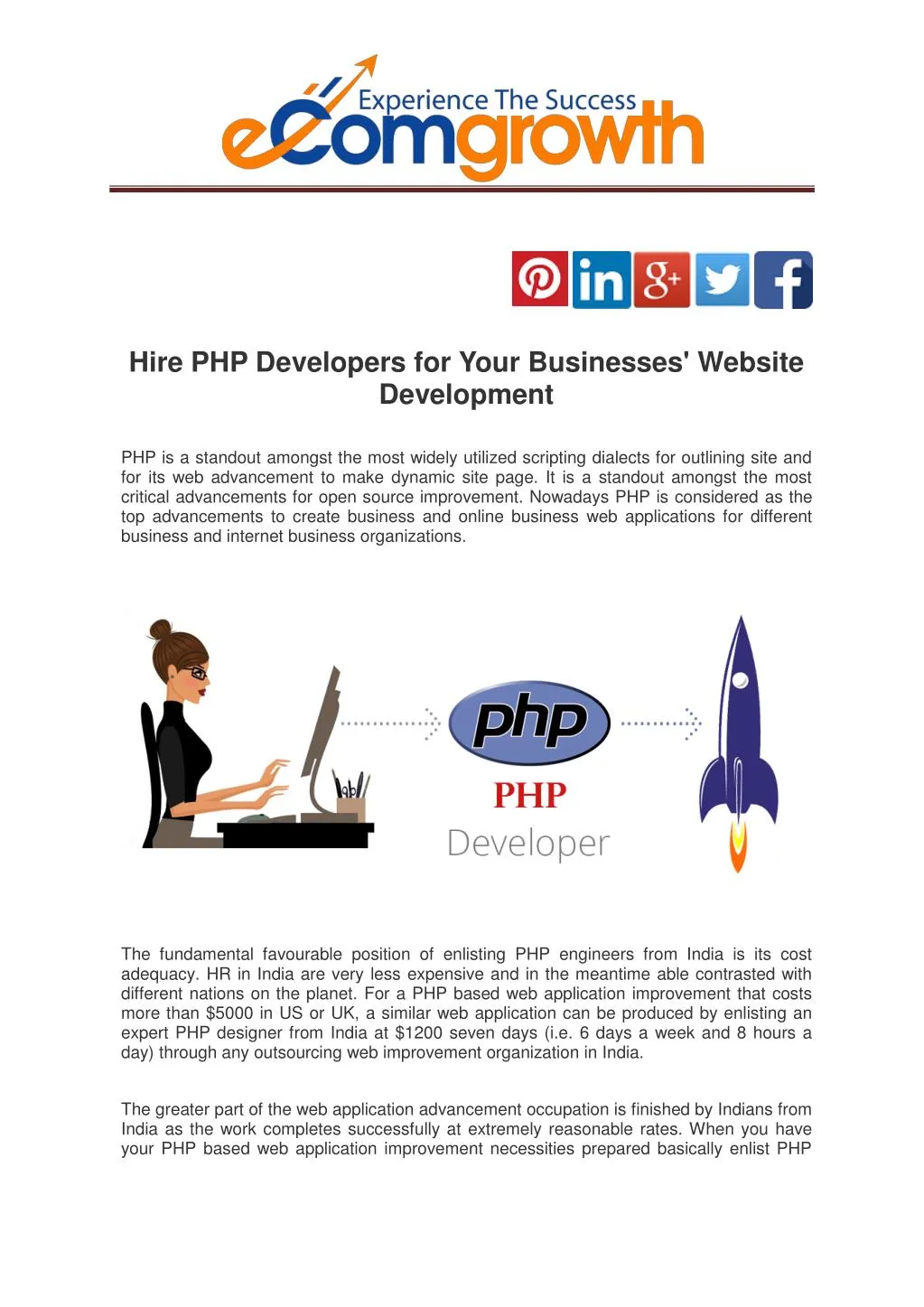 hire php developers for your businesses website