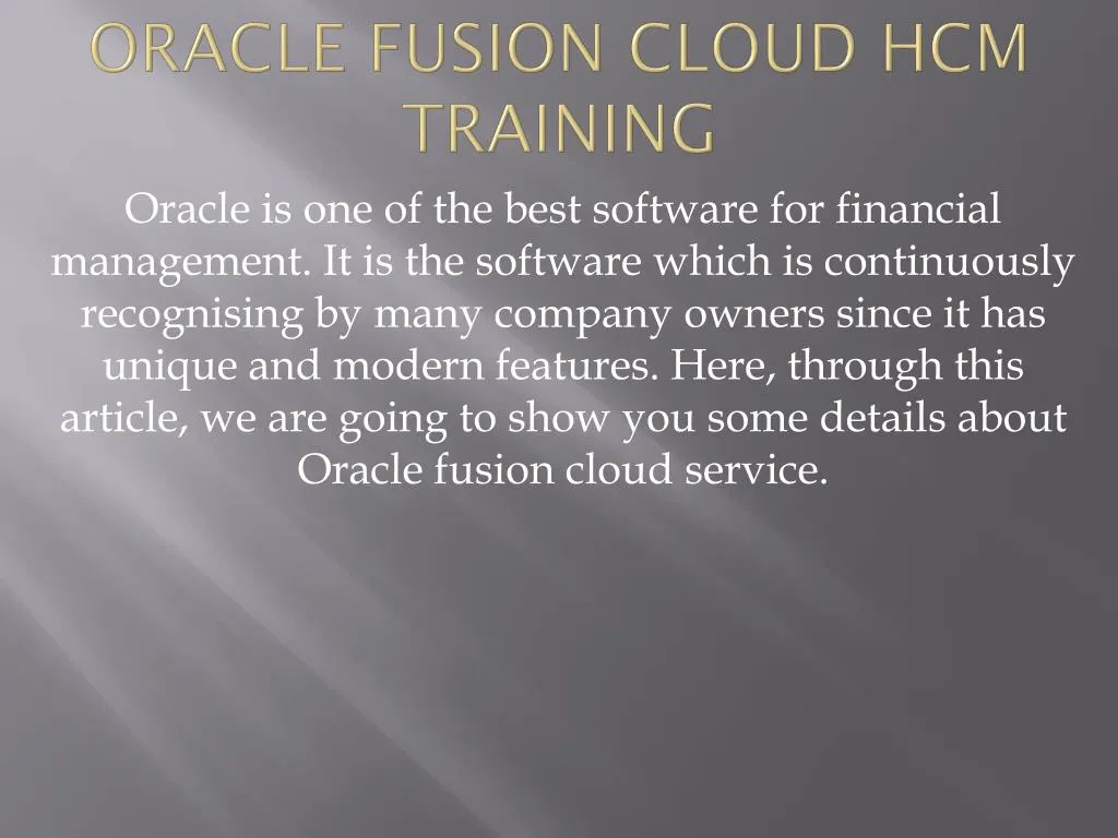 oracle fusion cloud hcm training