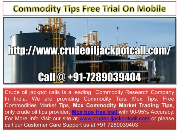 Only Crude Oil Tips Provider